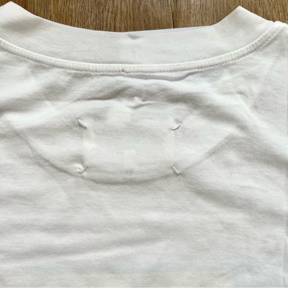 Maison Margiela S50GC0649 Frame Print Short Sleeve Shirt White/pink size IT 44 - Picture 4 of 5